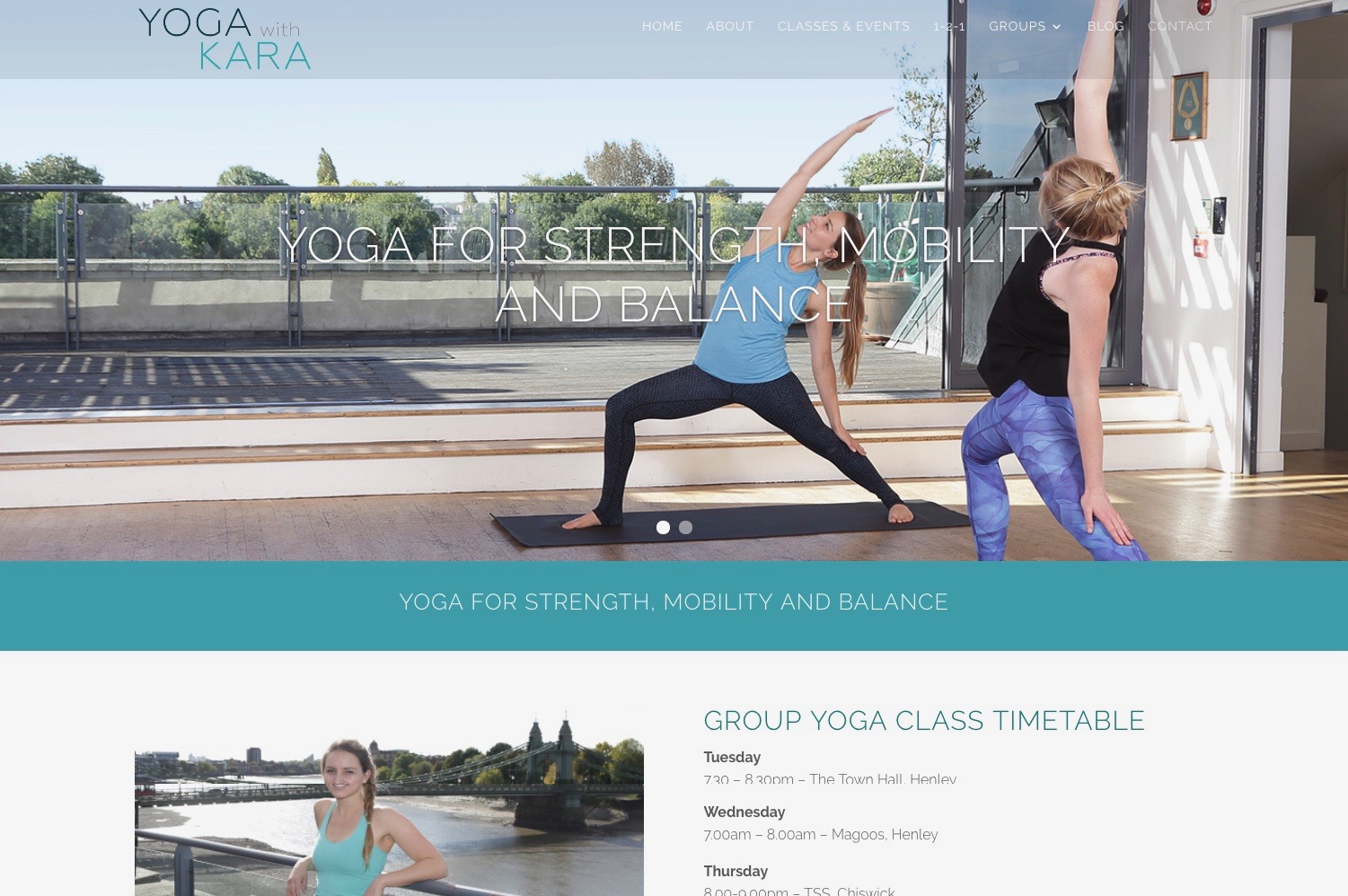 Yoga Website Design – Yoga With Kara