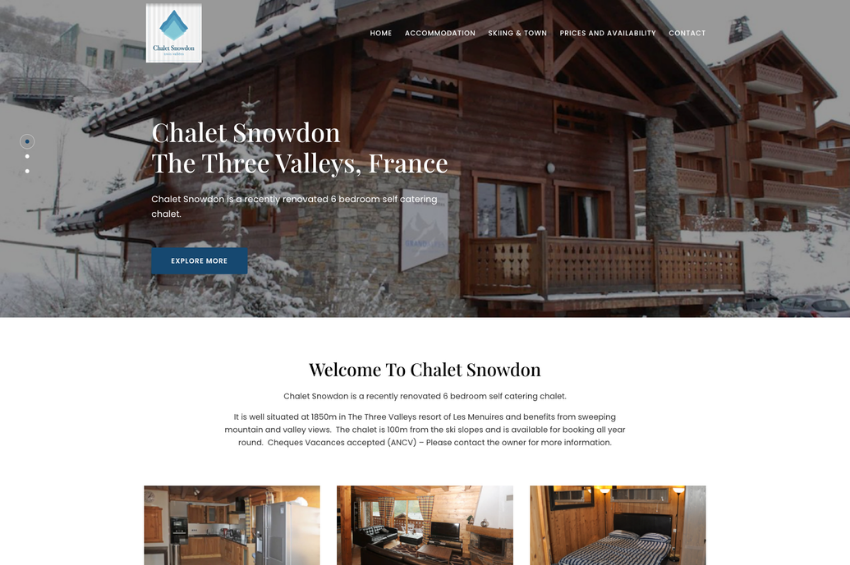 Website Design for Ski Chalet in France