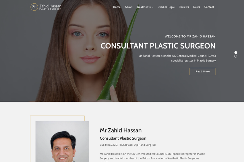Medical Website Design for Mr Zahid Hassan