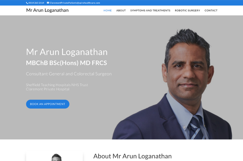 Medical Website Design For Consultant General Surgeon