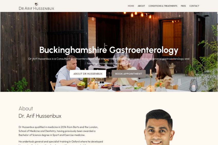 Consultant Gastroenterologist website design