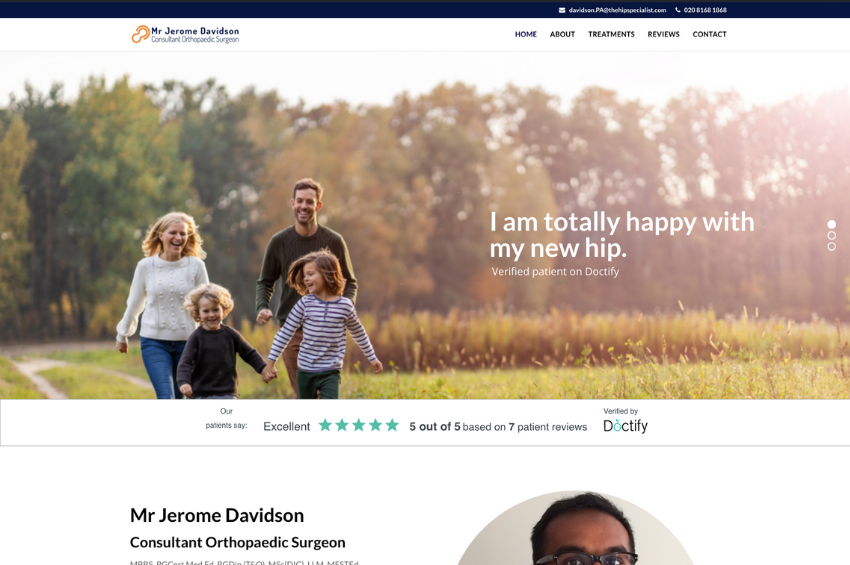 Website Design for Orthopaedic Surgeon