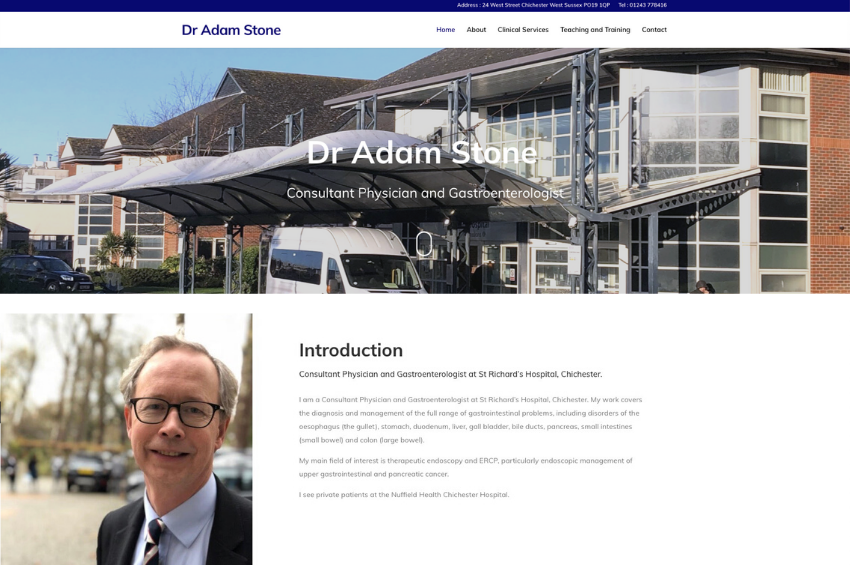 New website and branding for Dr Adam Stone – Consultant Physician and Gastroenterologist