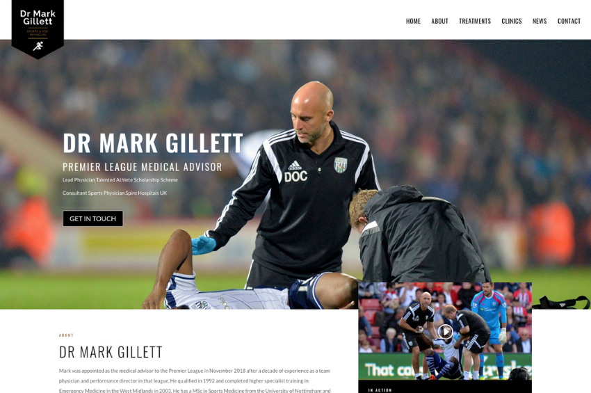 Premier League Medical Advisor branding and website