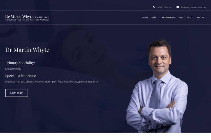 Medical Website Design For Dr Martin Whyte