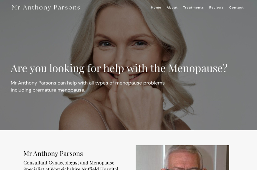 Gynaecology Website Design – Mr Anthony Parsons