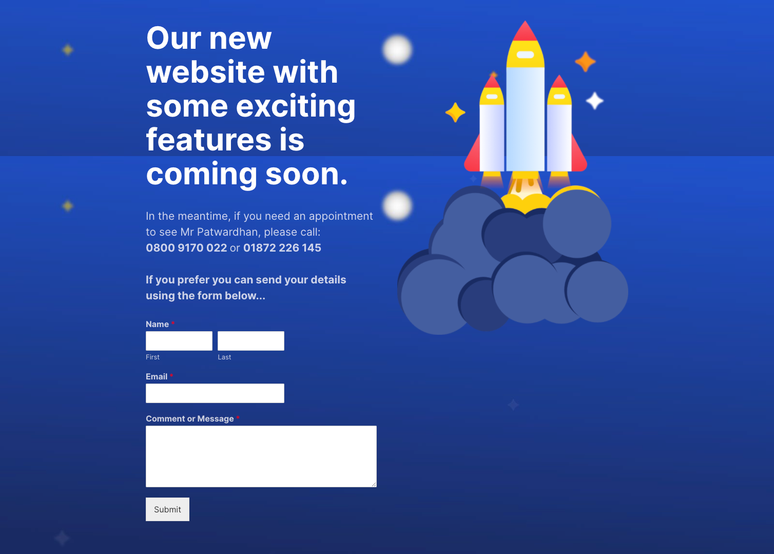 Holding page created for Eye Surgeon