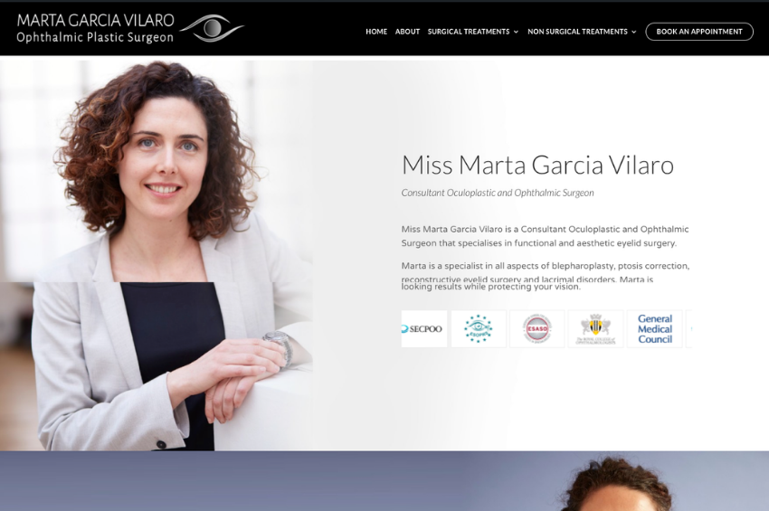 Website Design For Consultant Oculoplastic Surgeon