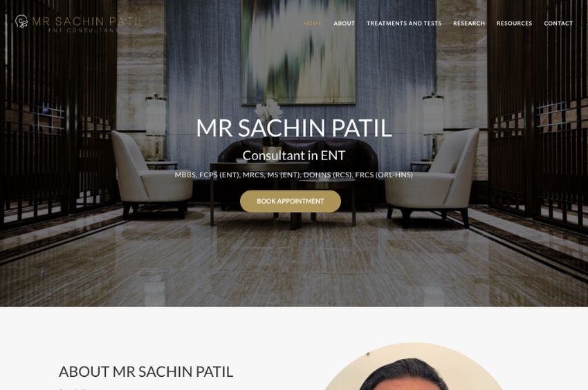 ENT Consultant Website Design for Mr Sachin Patil
