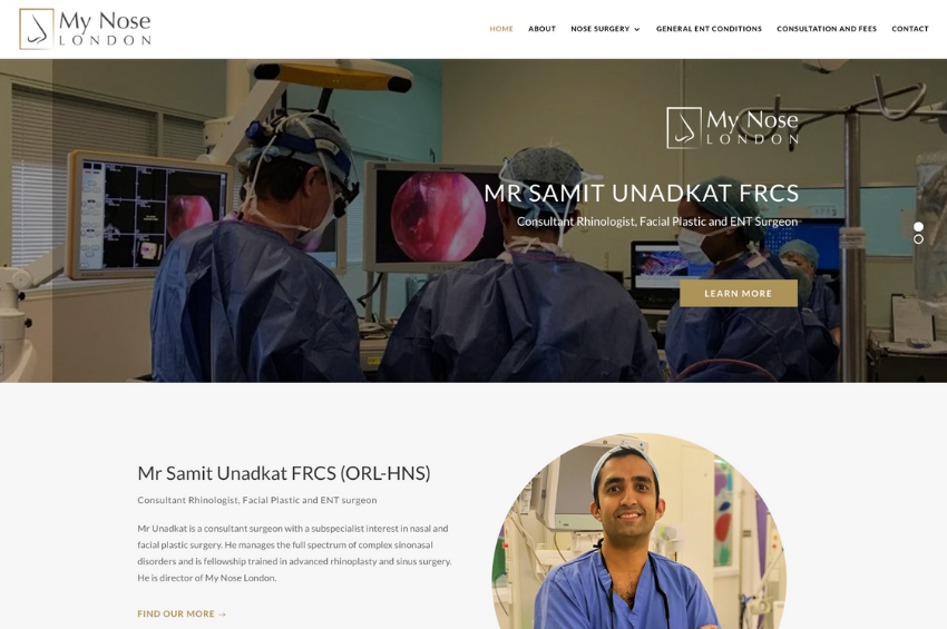 Medical Web Design for Consultant ENT Surgeon