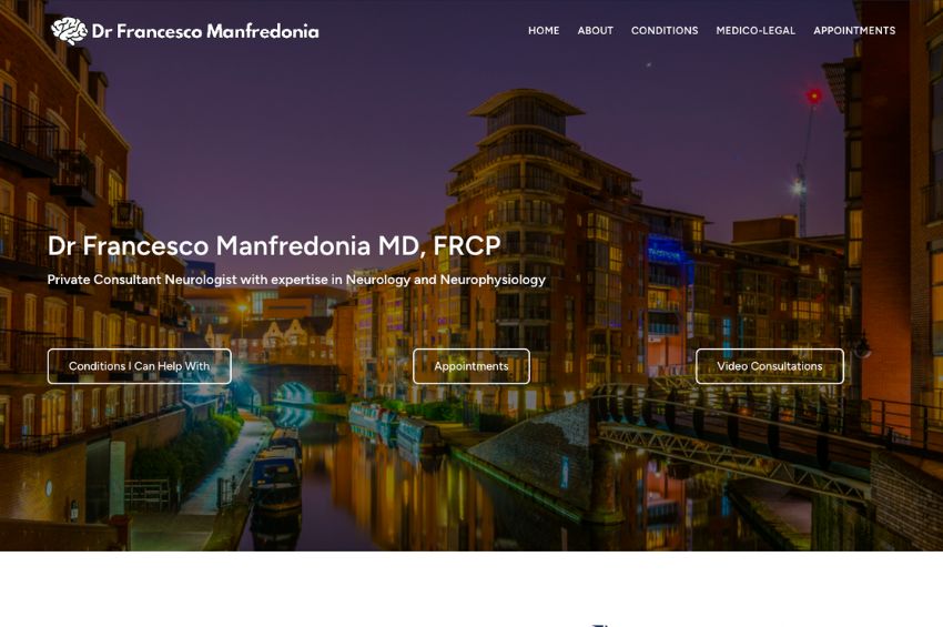 Consultant Neurologist Website Design