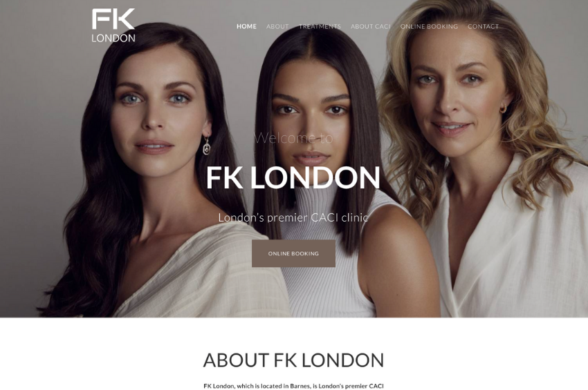 Skincare Website Design for FK London